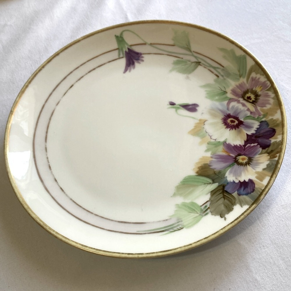 Antique Nippon Hand Painted Floral Salad Plate. Beautiful Florals excellent pre